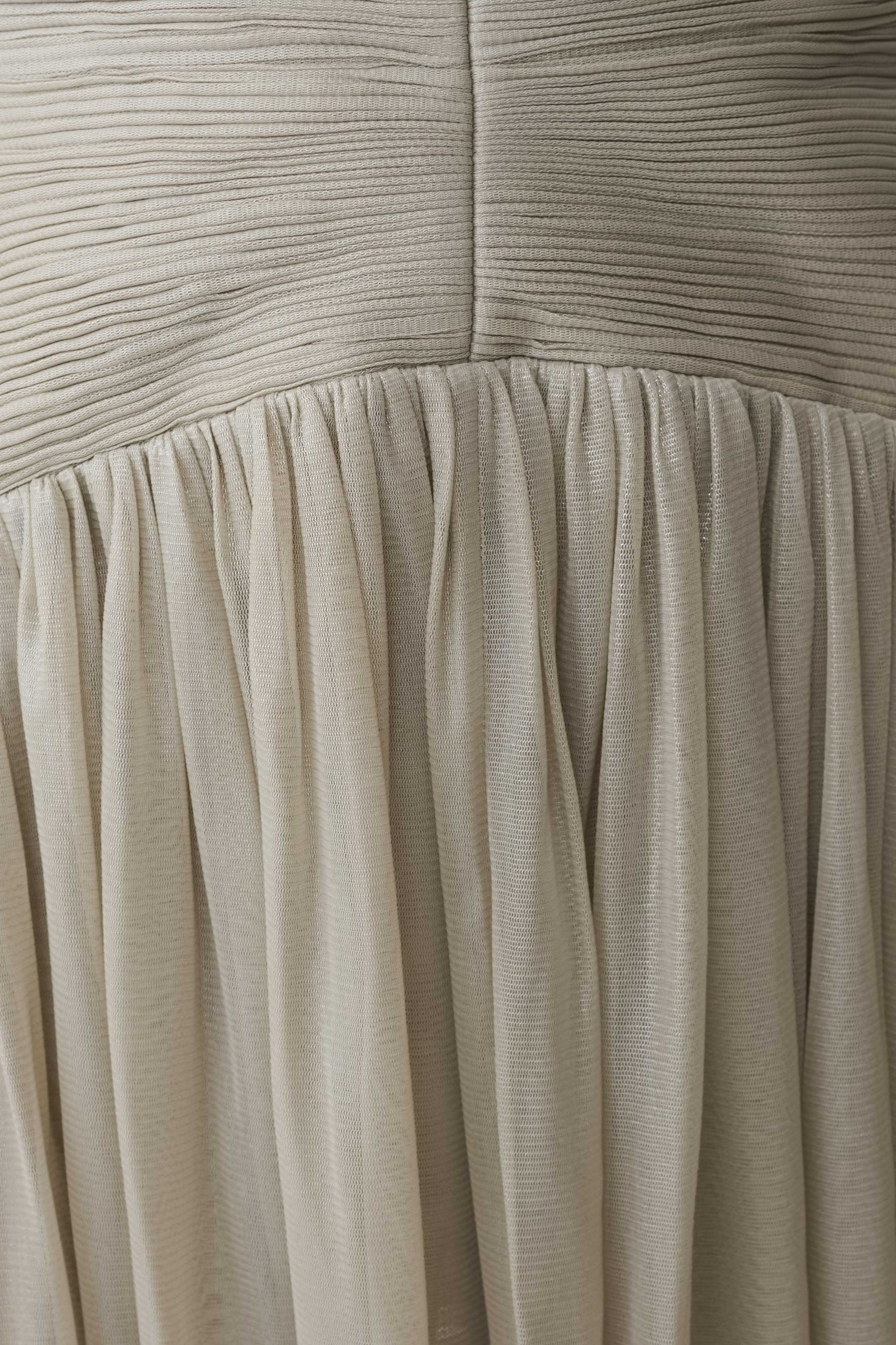 Lucille Halter Pleated Mini Dress - Silver #7