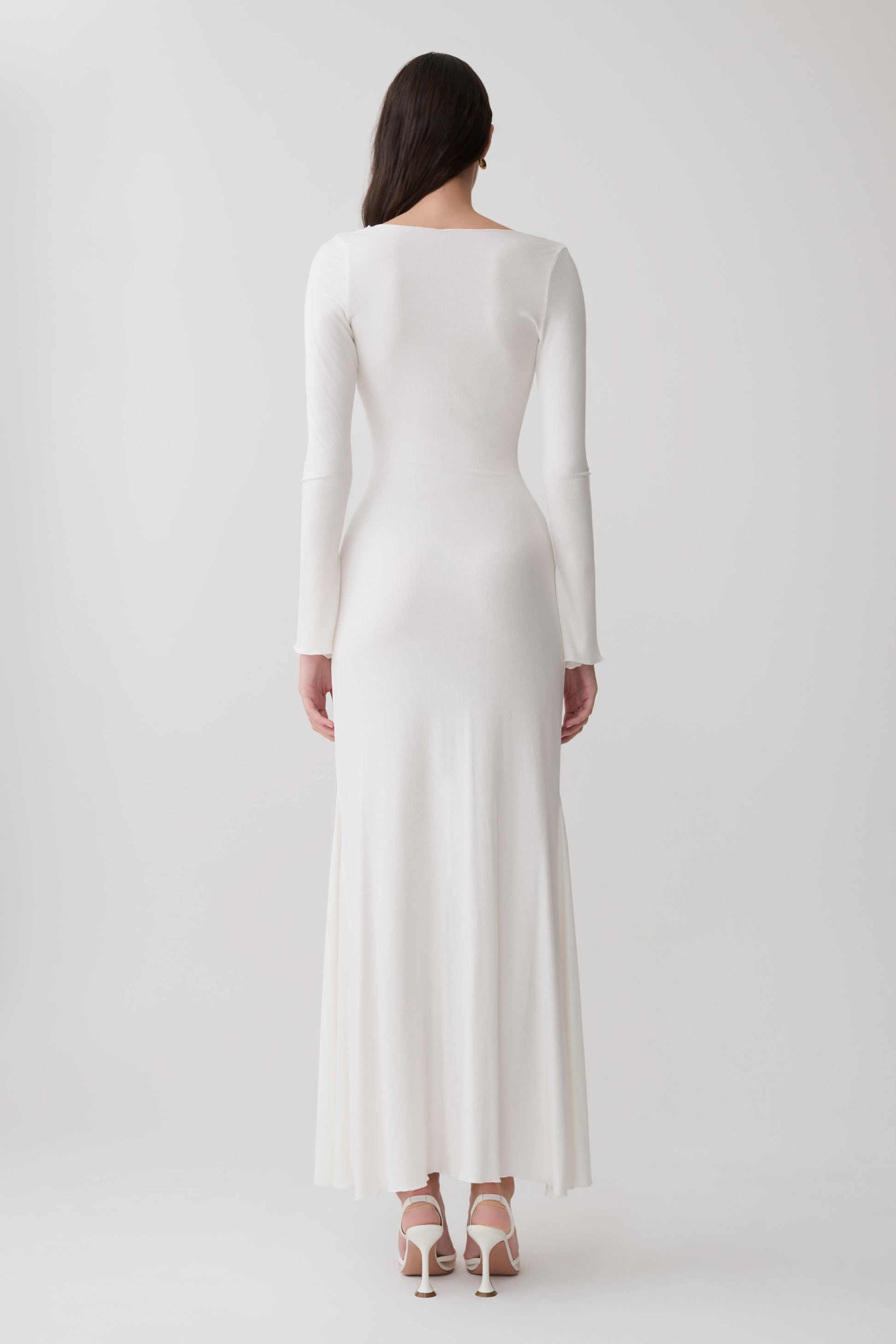 Tanya Buttoned Long Sleeve Maxi Dress - White #2