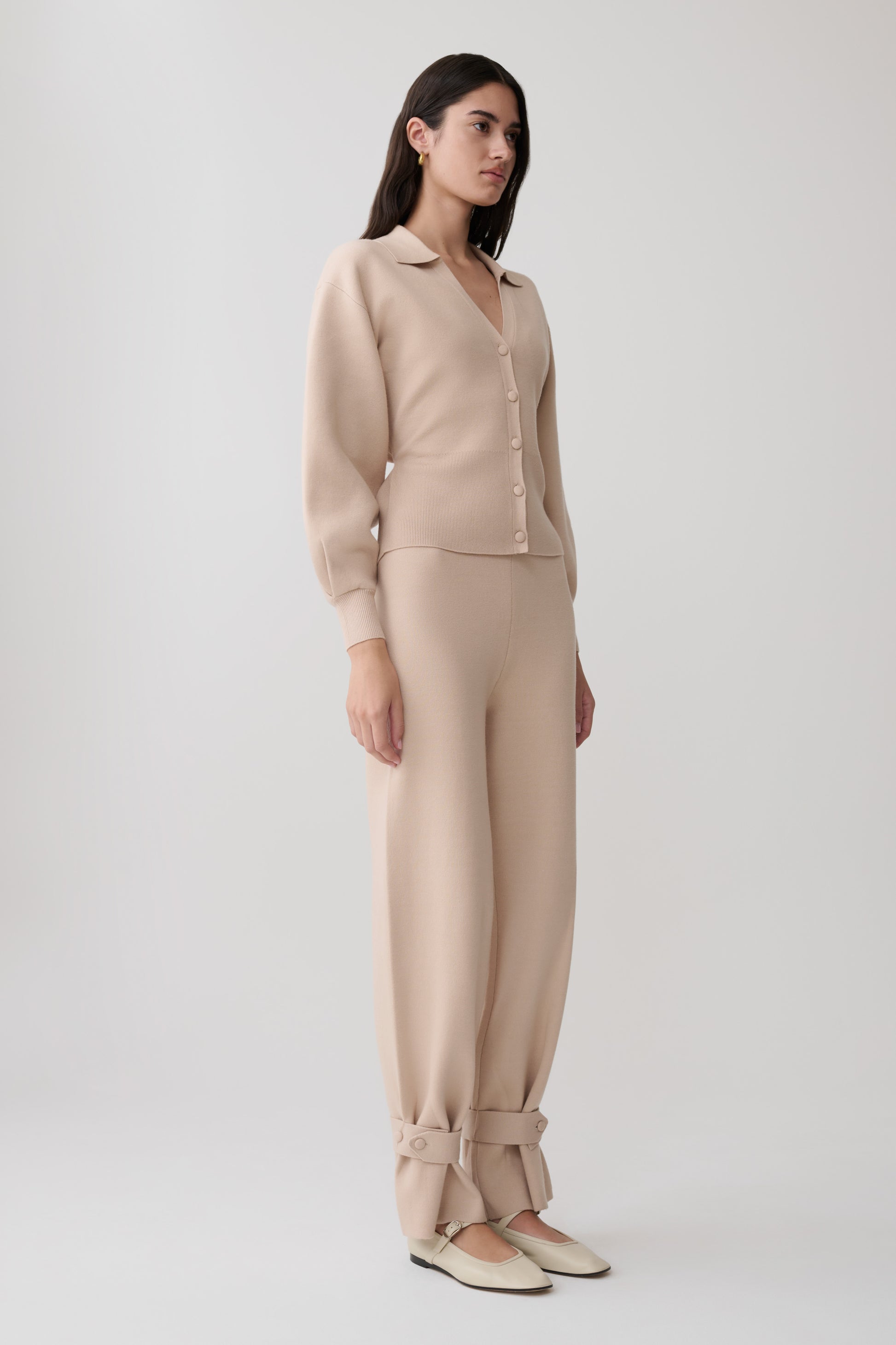 Blaine Knit Blouson Sleeve Cardigan - Oat Marle #4