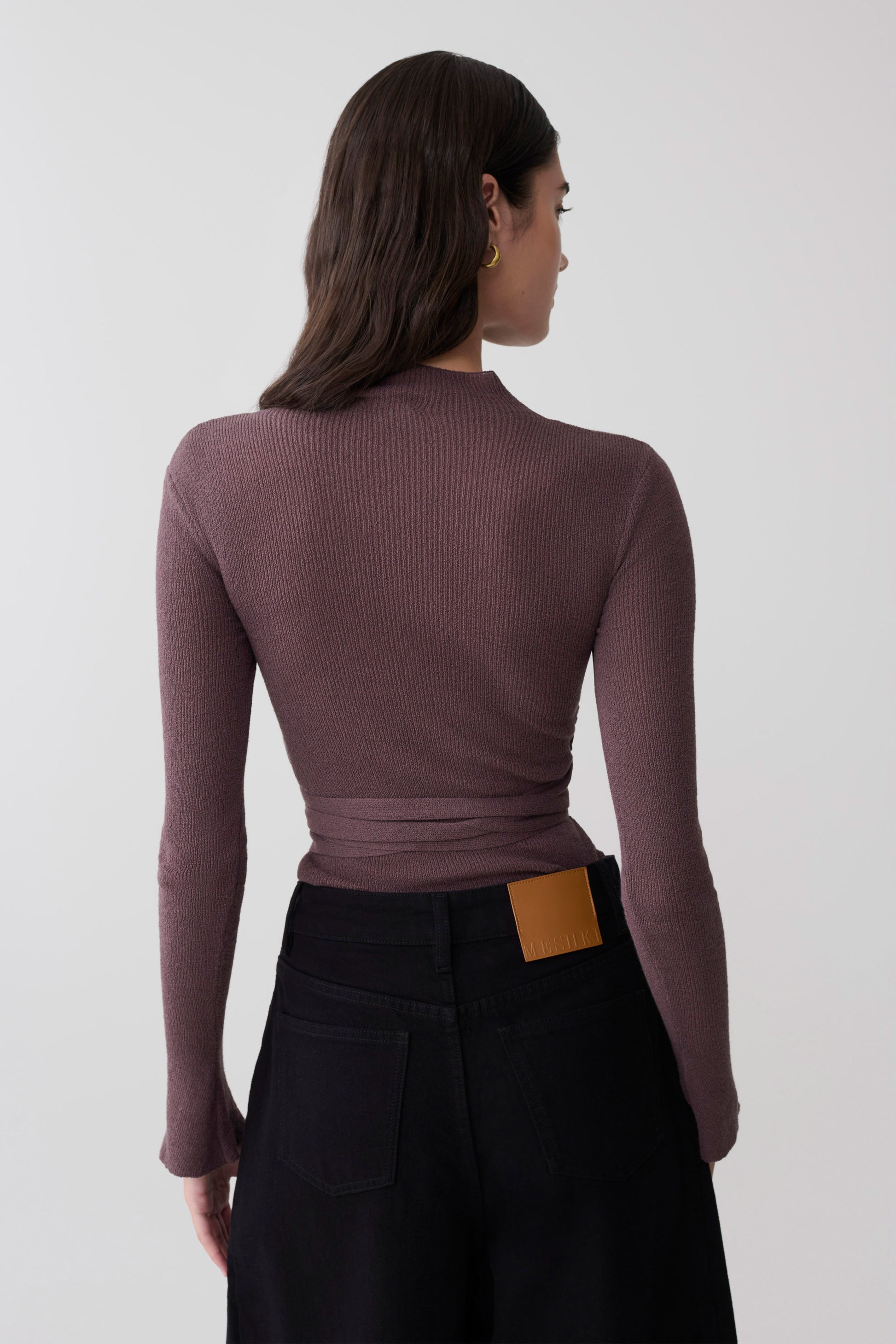 Lawson Wrap Knit Long Sleeve Top - Peppercorn #2