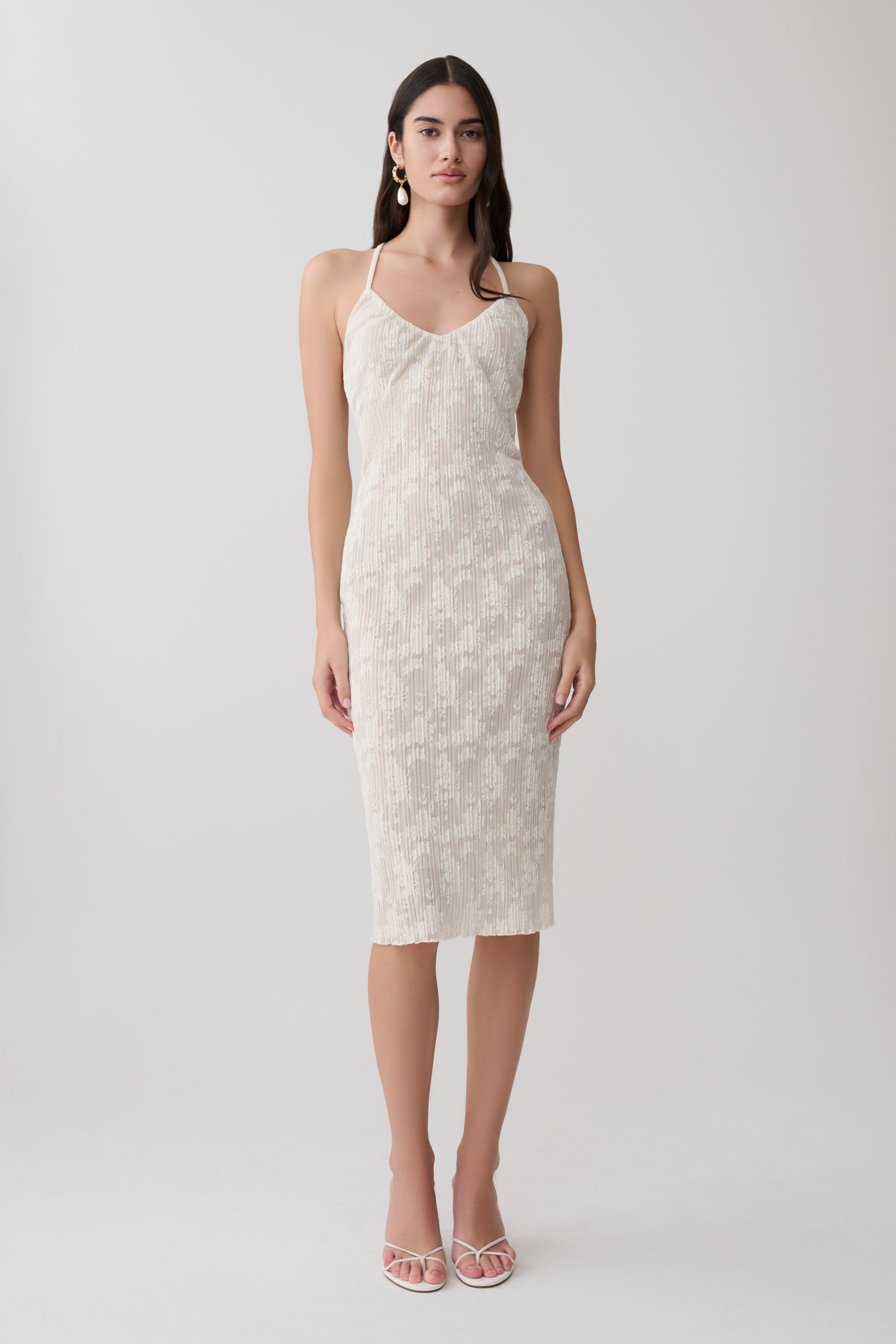 Ambrose Lace Midi Dress - Ivory #2