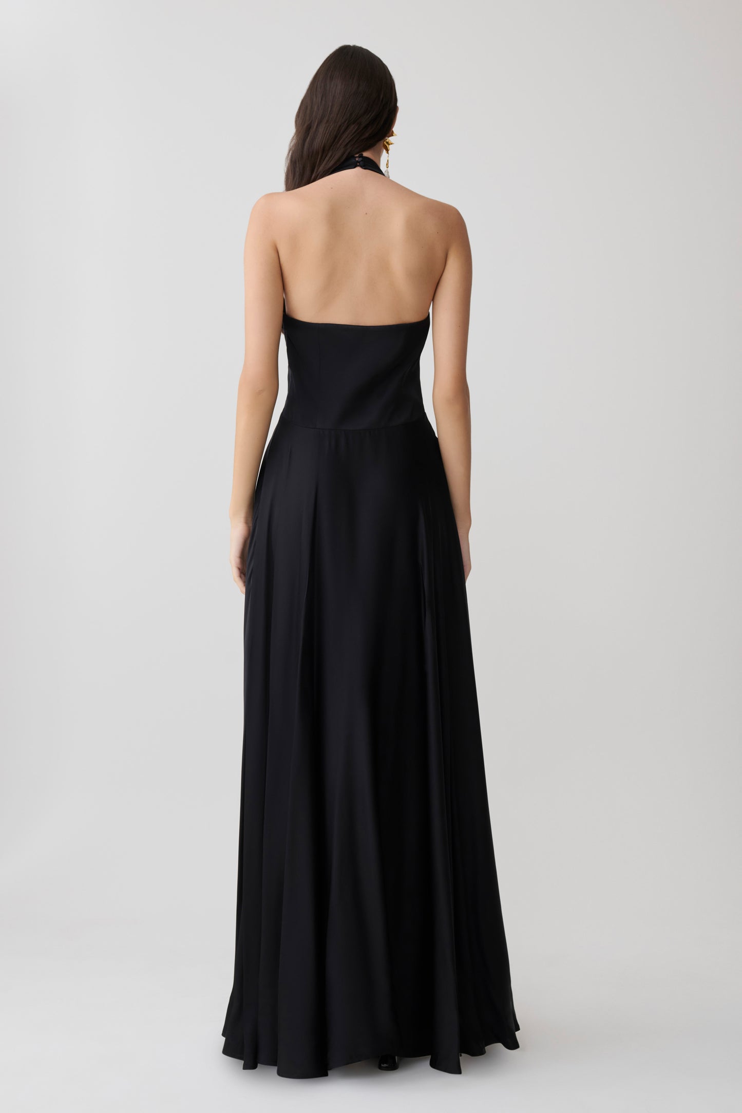 Rebecca Halter Buttoned Maxi Dress - Black