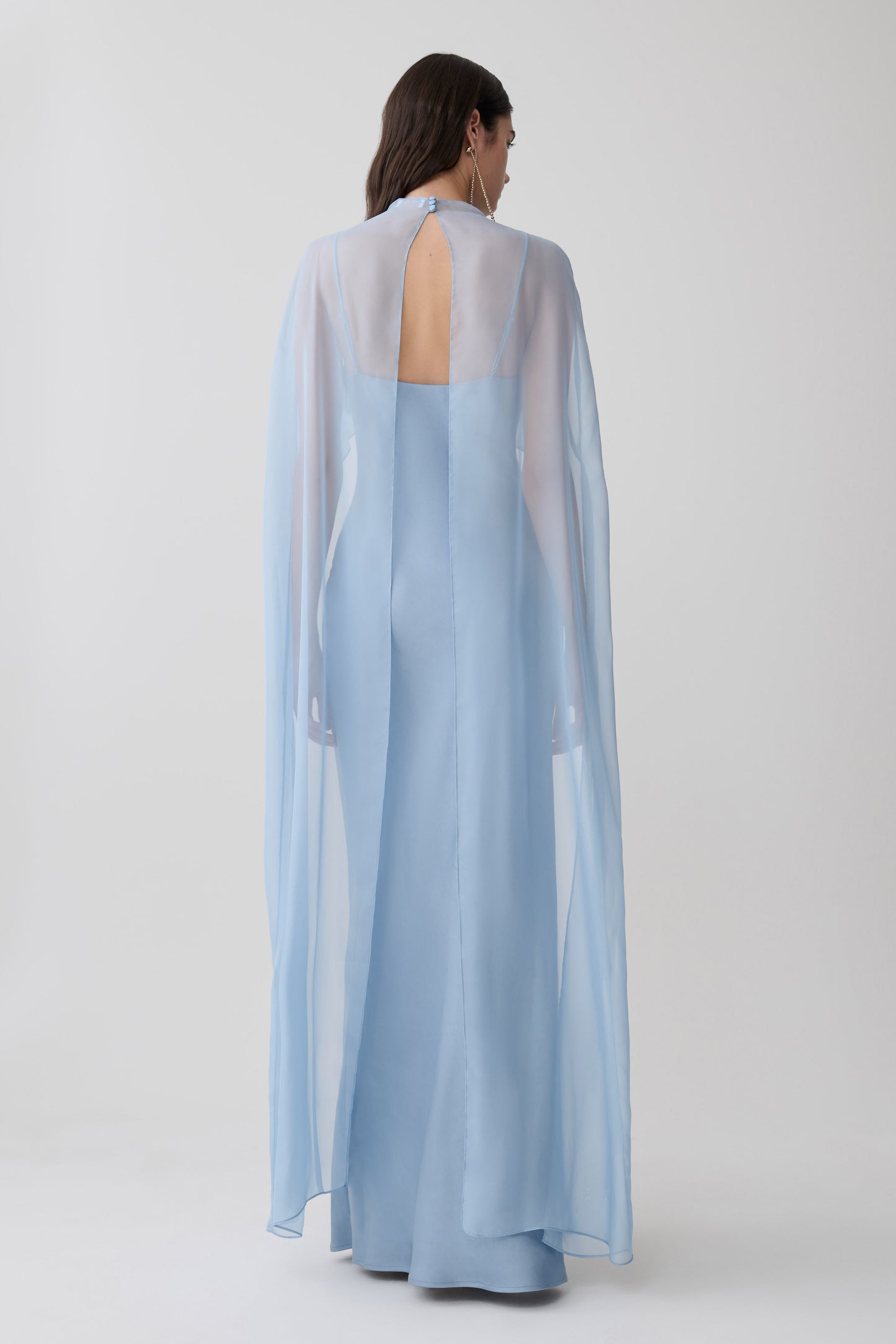 Martinne Chiffon Overlay Maxi Dress - Arctic Blue