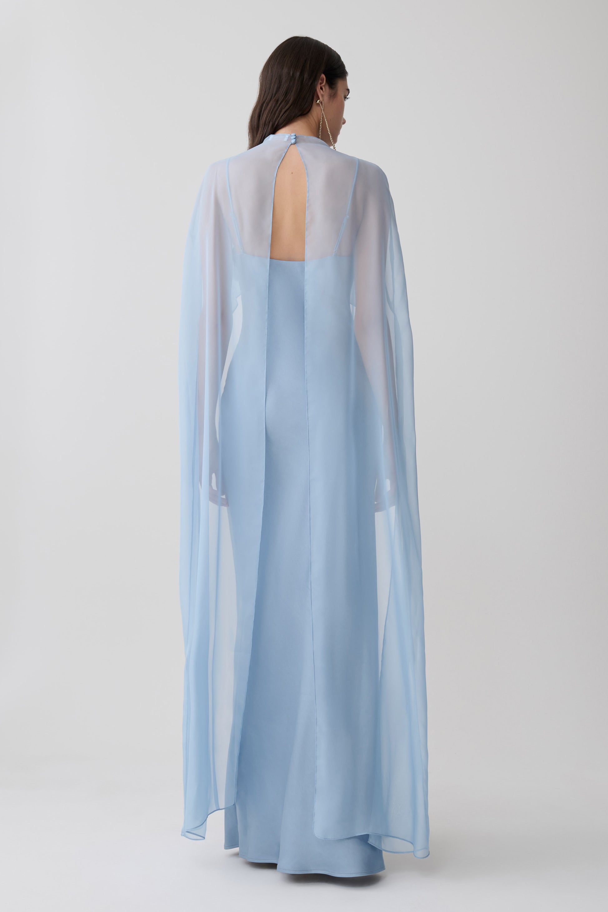 Martinne Chiffon Overlay Maxi Dress - Arctic Blue #2