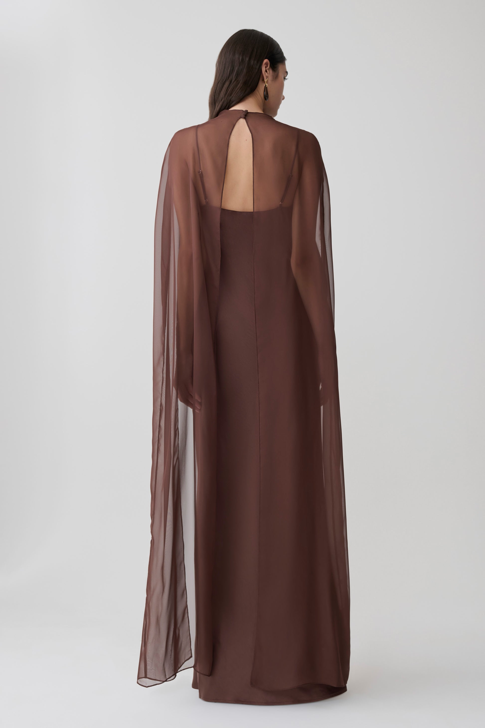 Martinne Chiffon Overlay Maxi Dress - Mocha #2