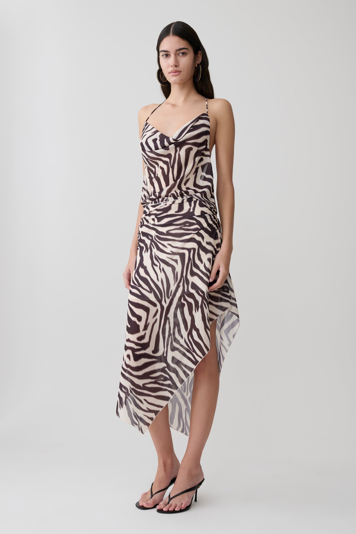 Lana Chiffon Midi Skirt - Abstract Zebra Print