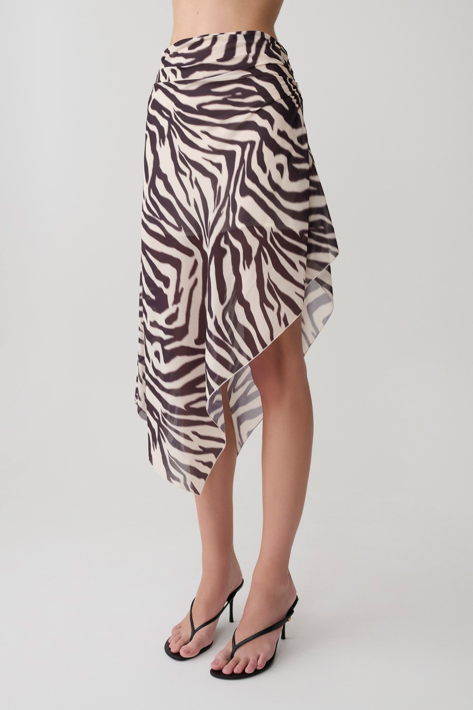 Lana Chiffon Midi Skirt - Abstract Zebra Print #4