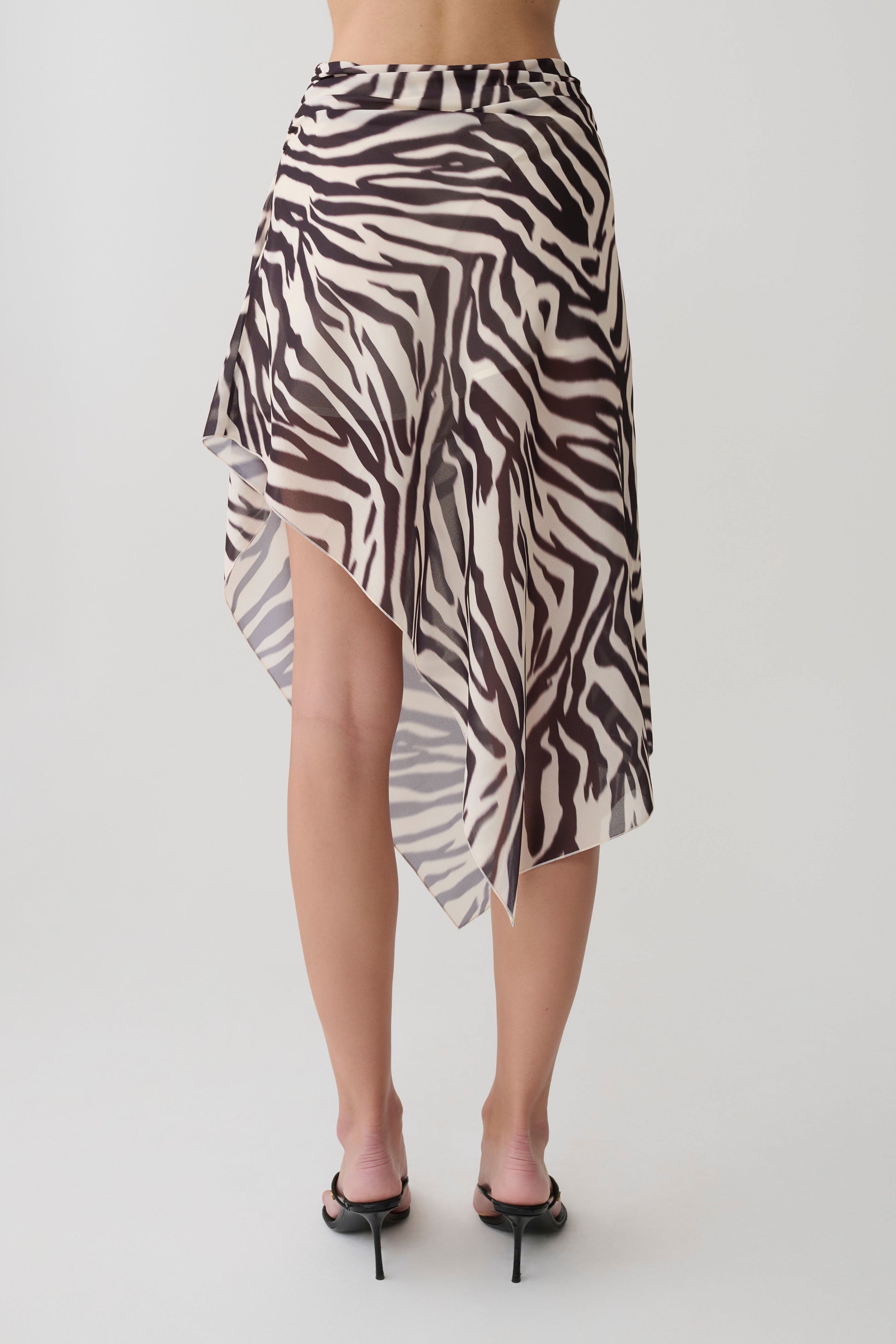 Lana Chiffon Midi Skirt - Abstract Zebra Print #2