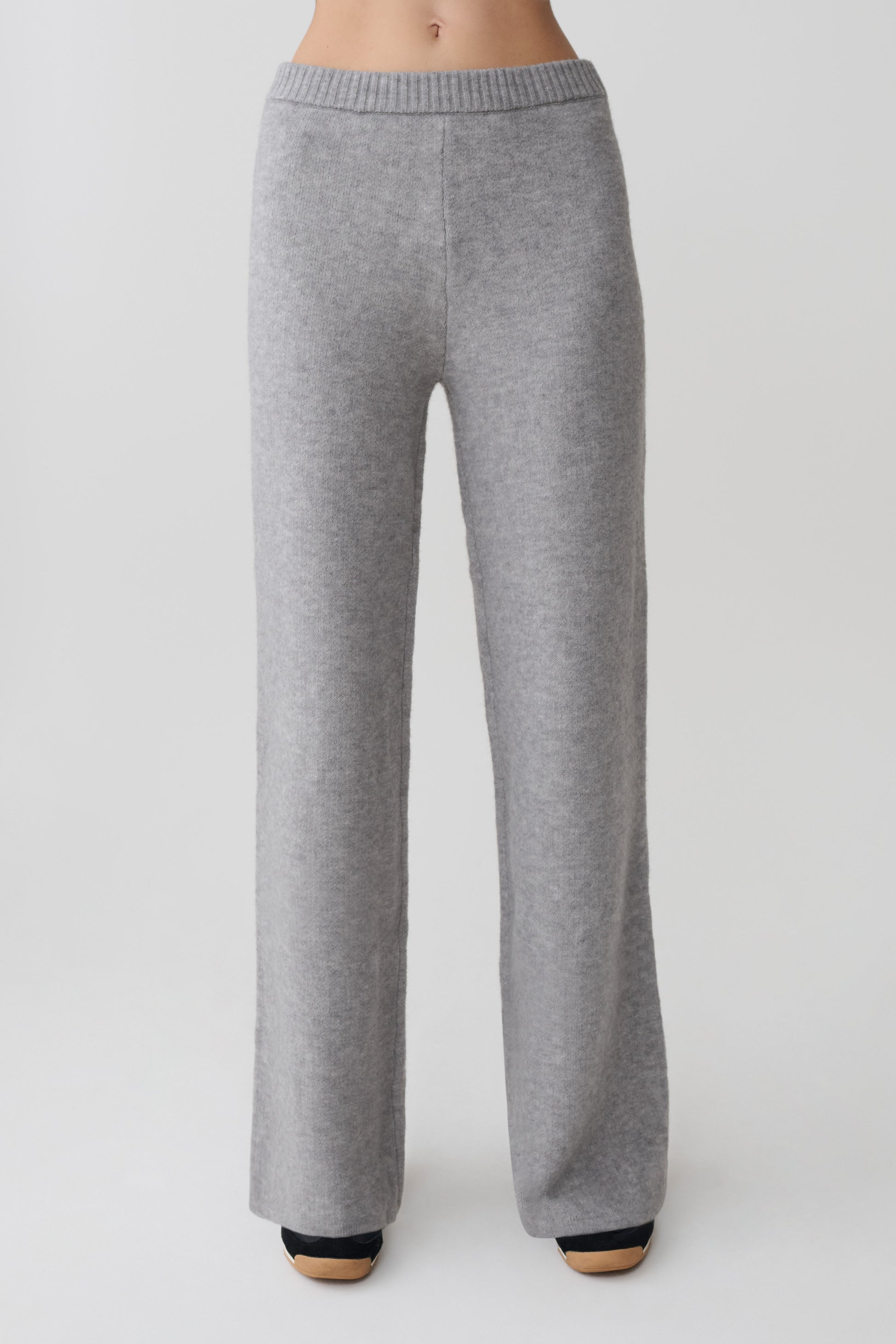 Evan Knit Wide Leg Pants - Grey Marle #6