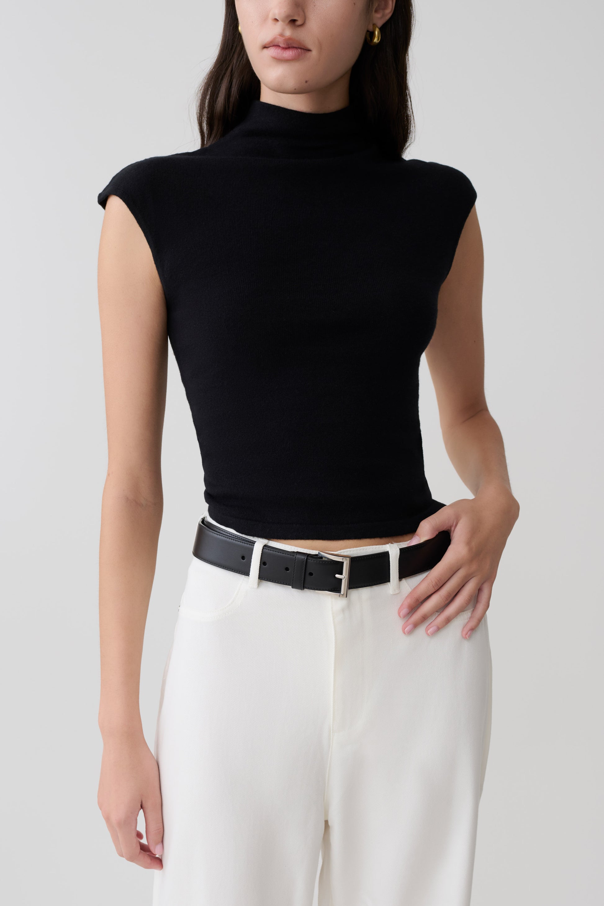Sonny Short Sleeve Knit Top - Black #7
