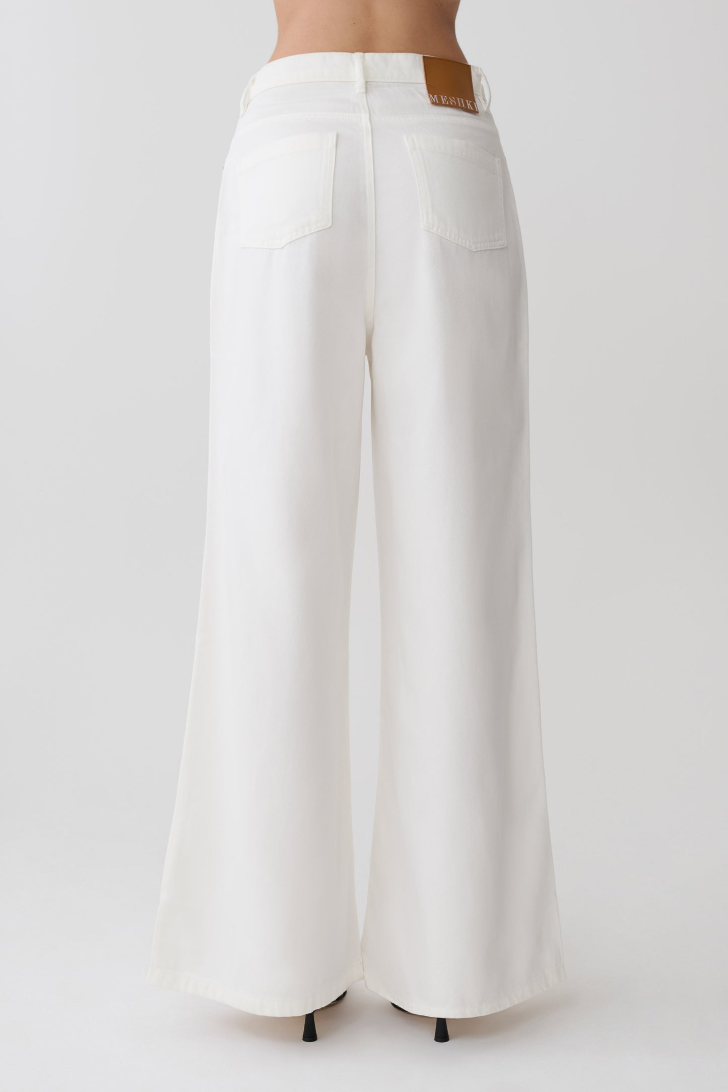 Shae Wide Leg Denim Jeans - White