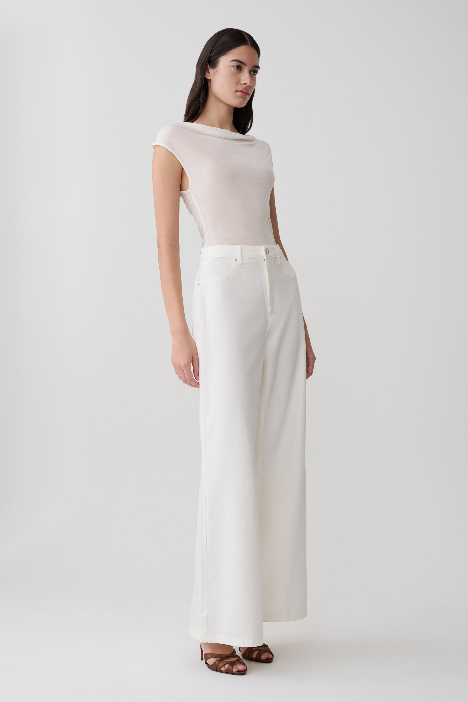Ciaran Sleeveless Sheer Top - Ivory #6