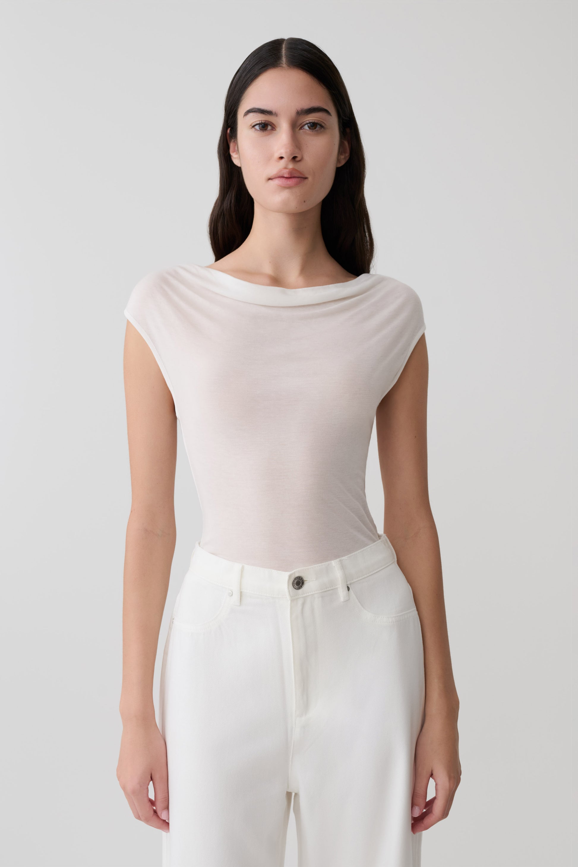 Ciaran Sleeveless Sheer Top - Ivory #4