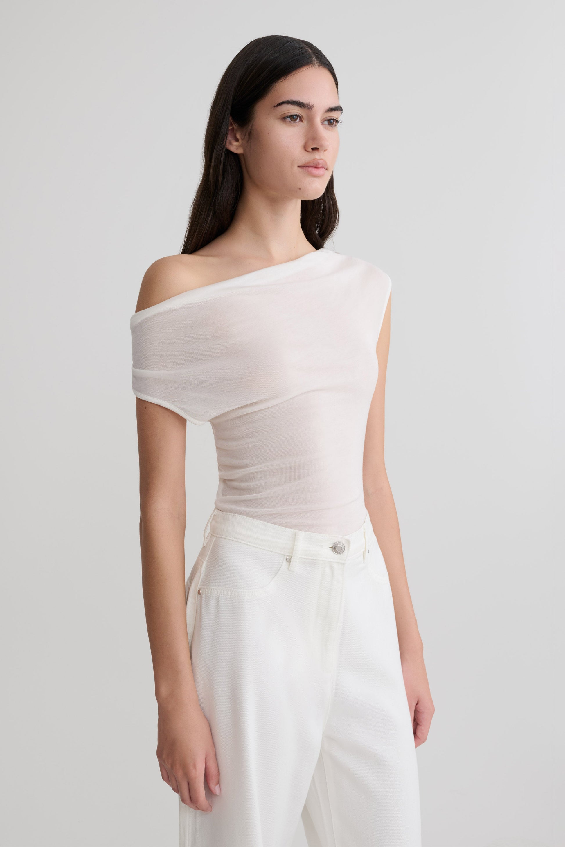 Ciaran Sleeveless Sheer Top - Ivory #5