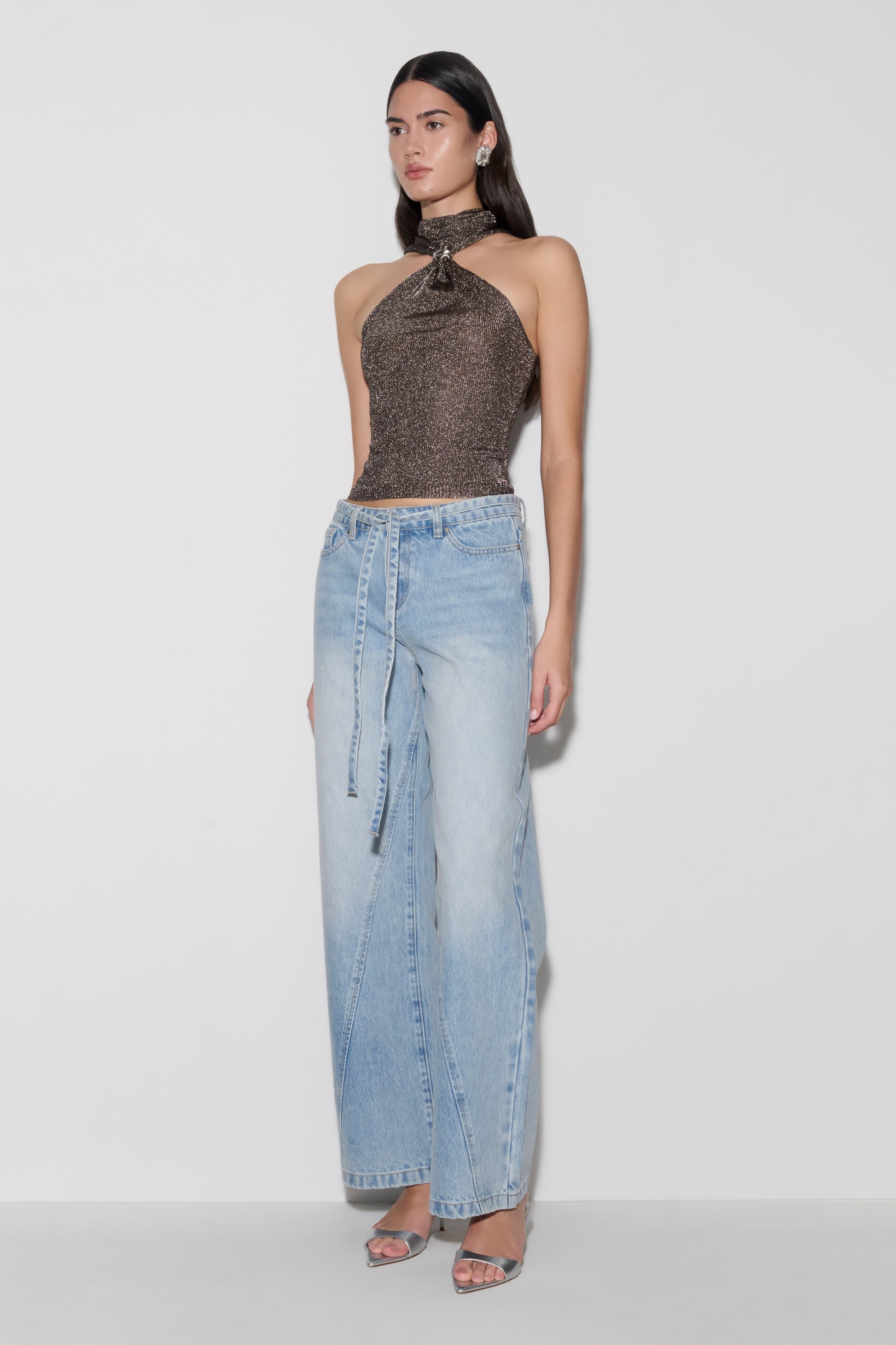 Nikki Lurex Top With Hardware - Gunmetal #4