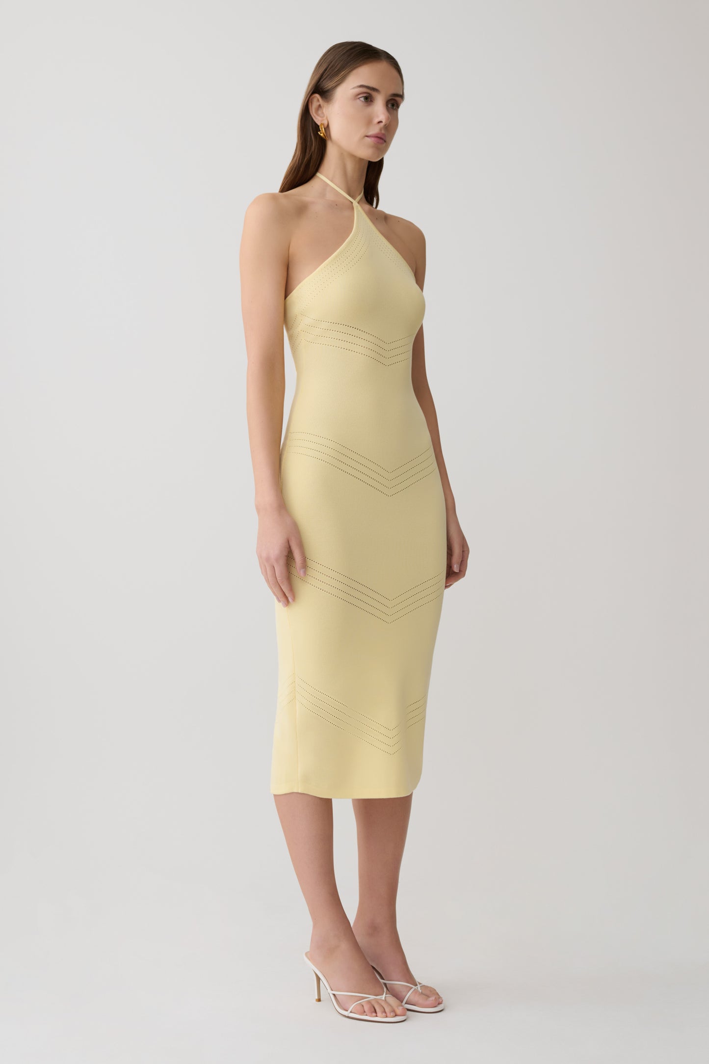 Penny Pointelle Midi Dress - Lemon