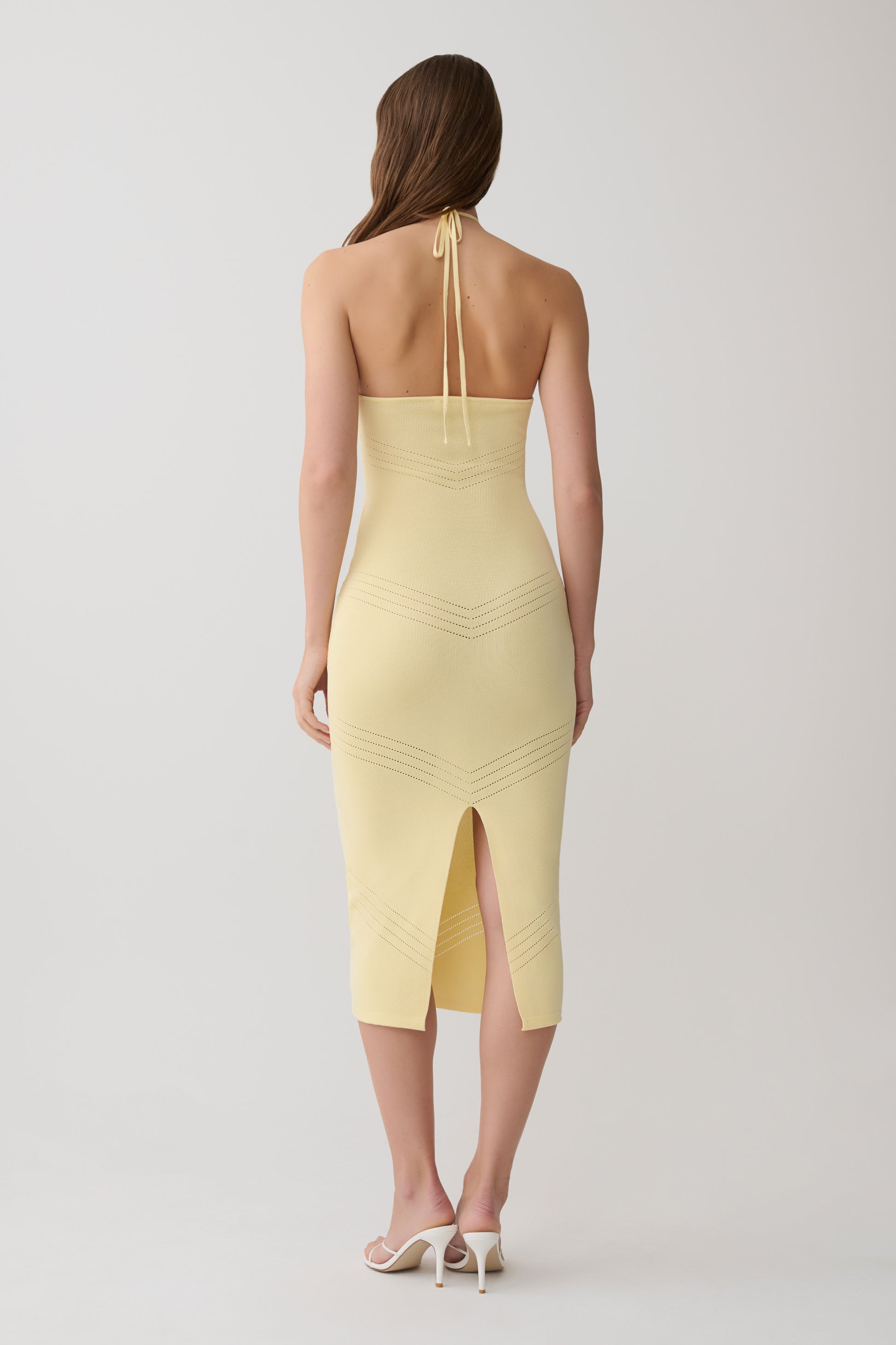 Penny Pointelle Midi Dress - Lemon #2