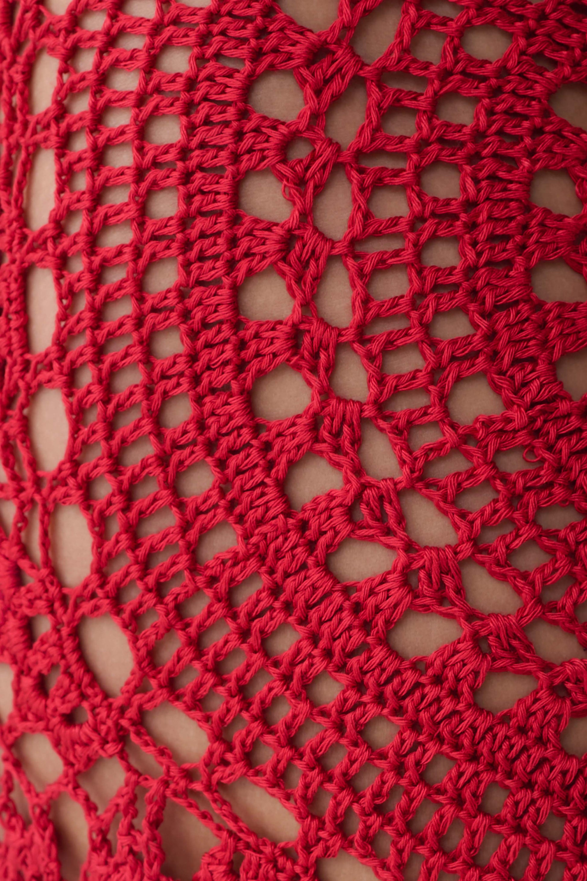 Marvin Crochet Mini Skirt - Red #6