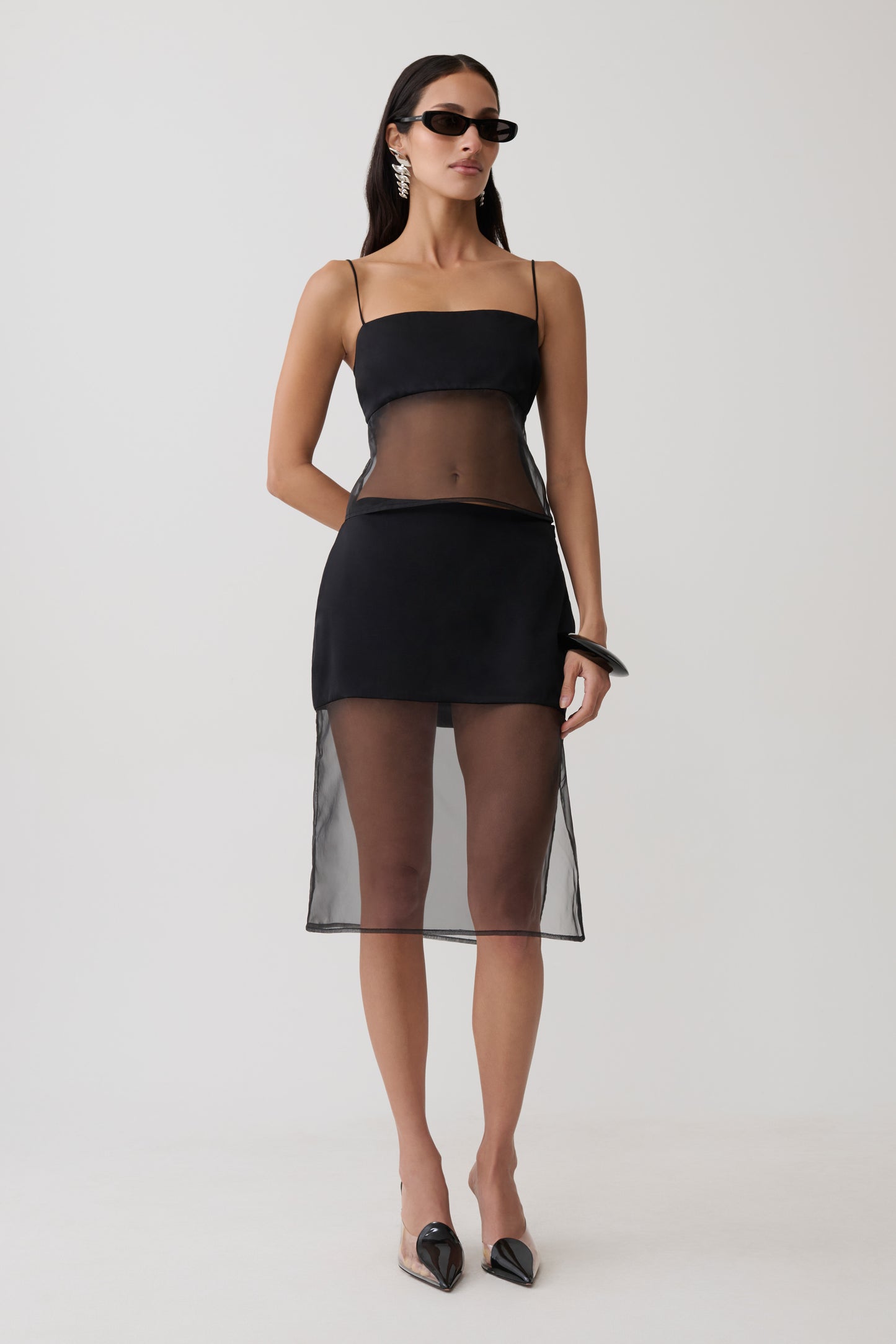 Claudia Sheer Sleeveless Top - Black