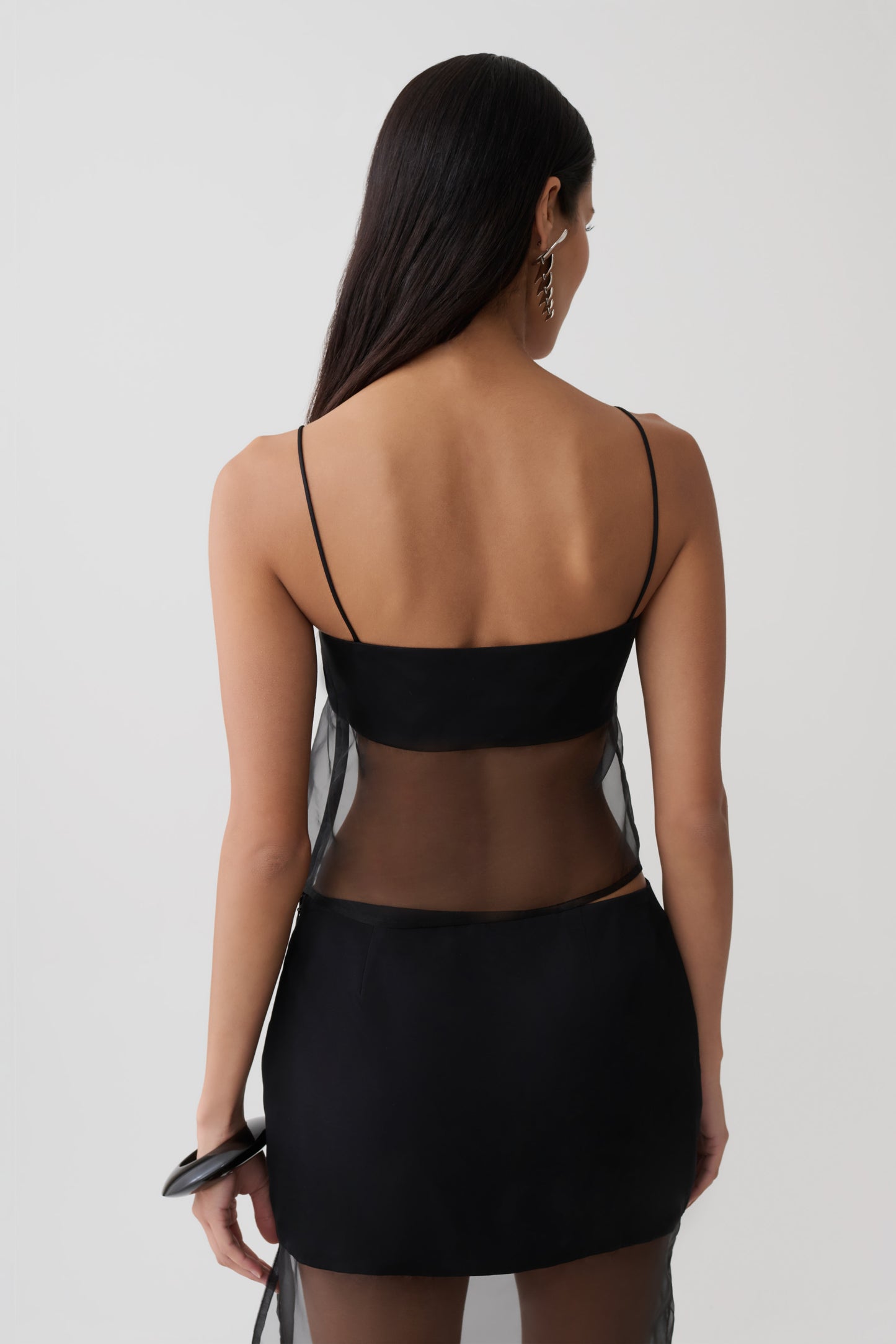 Claudia Sheer Sleeveless Top - Black