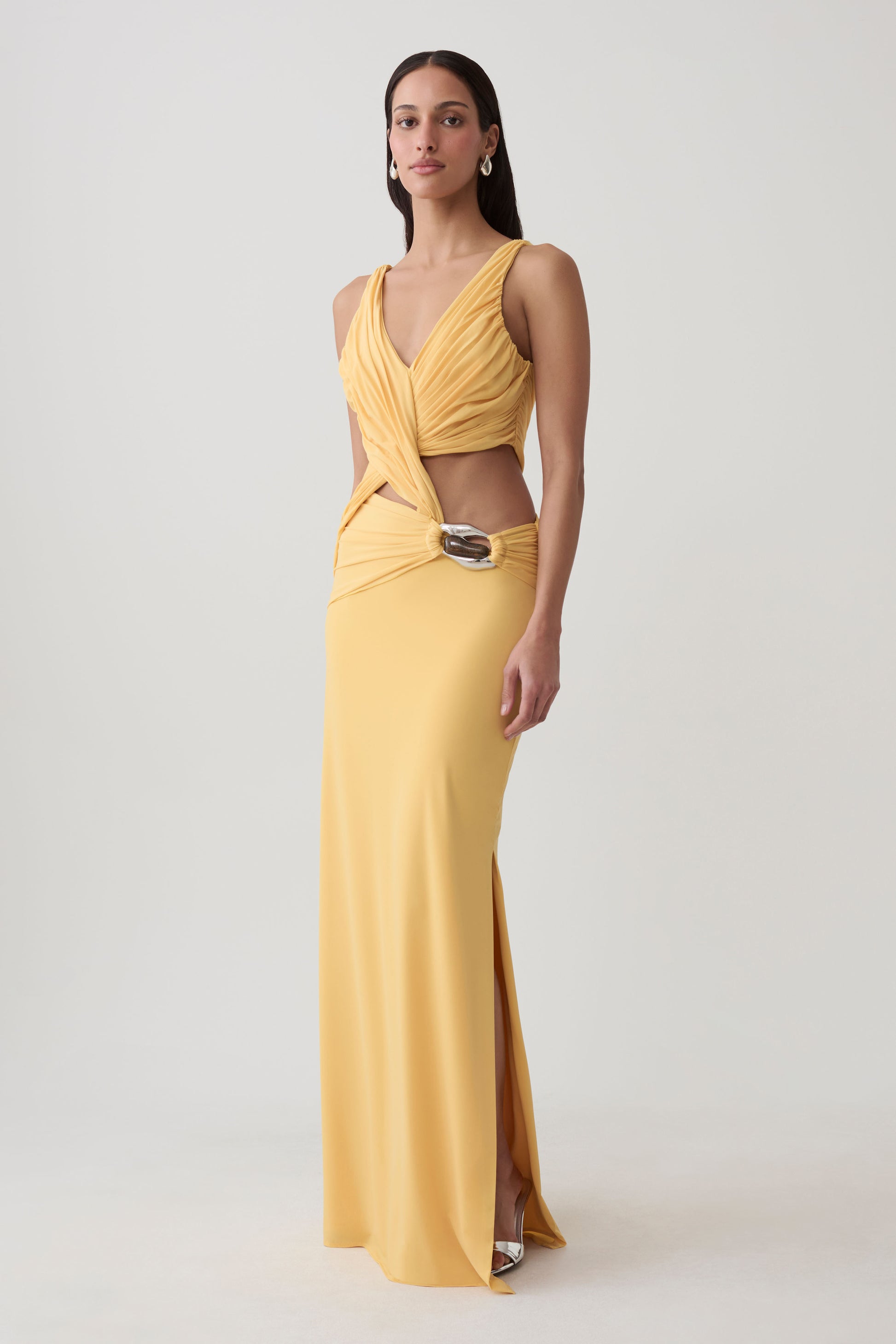 Klein Draped Jersey Gown With Hardware - Mango #3