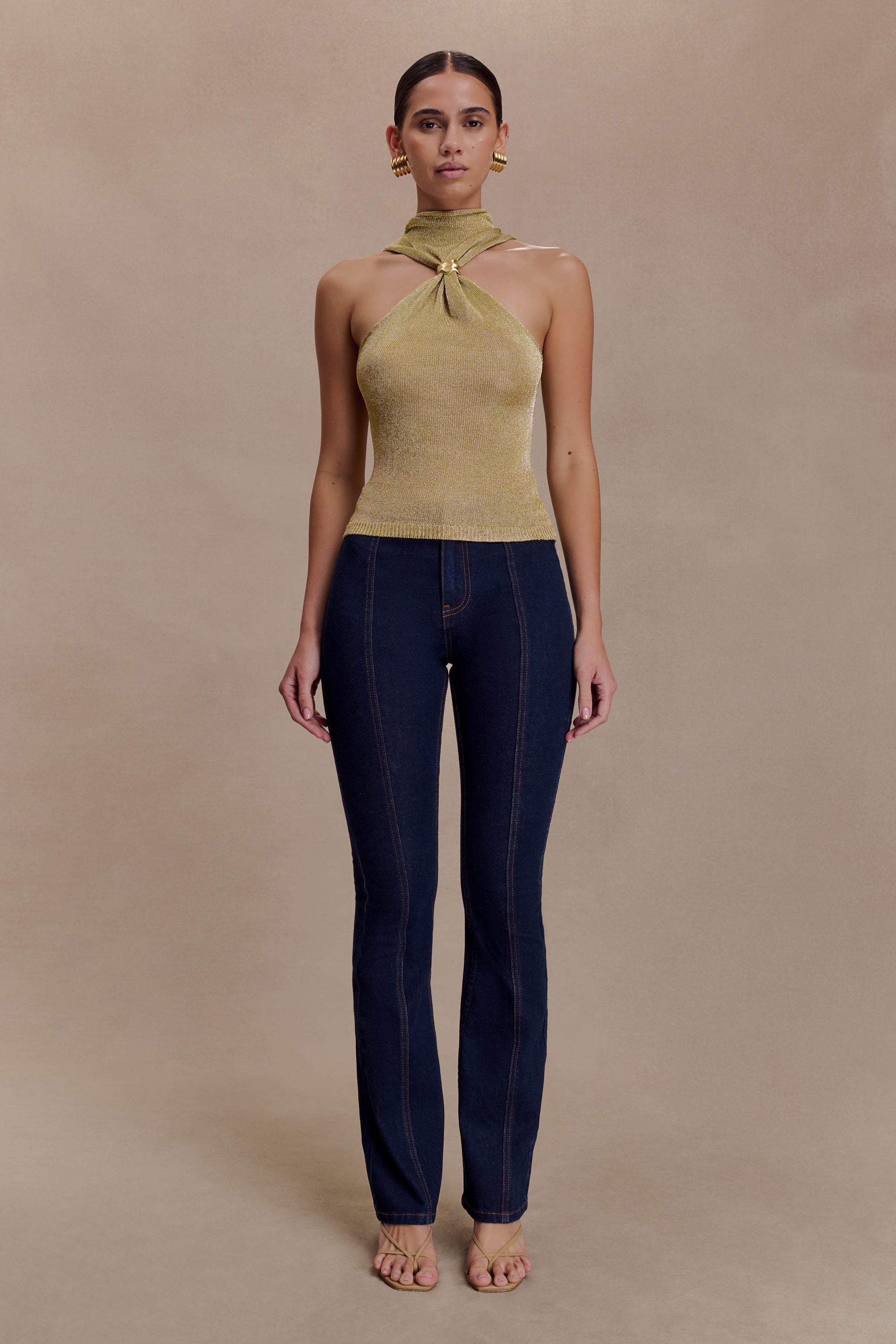 Nikki Lurex Top With Hardware - Gold #9