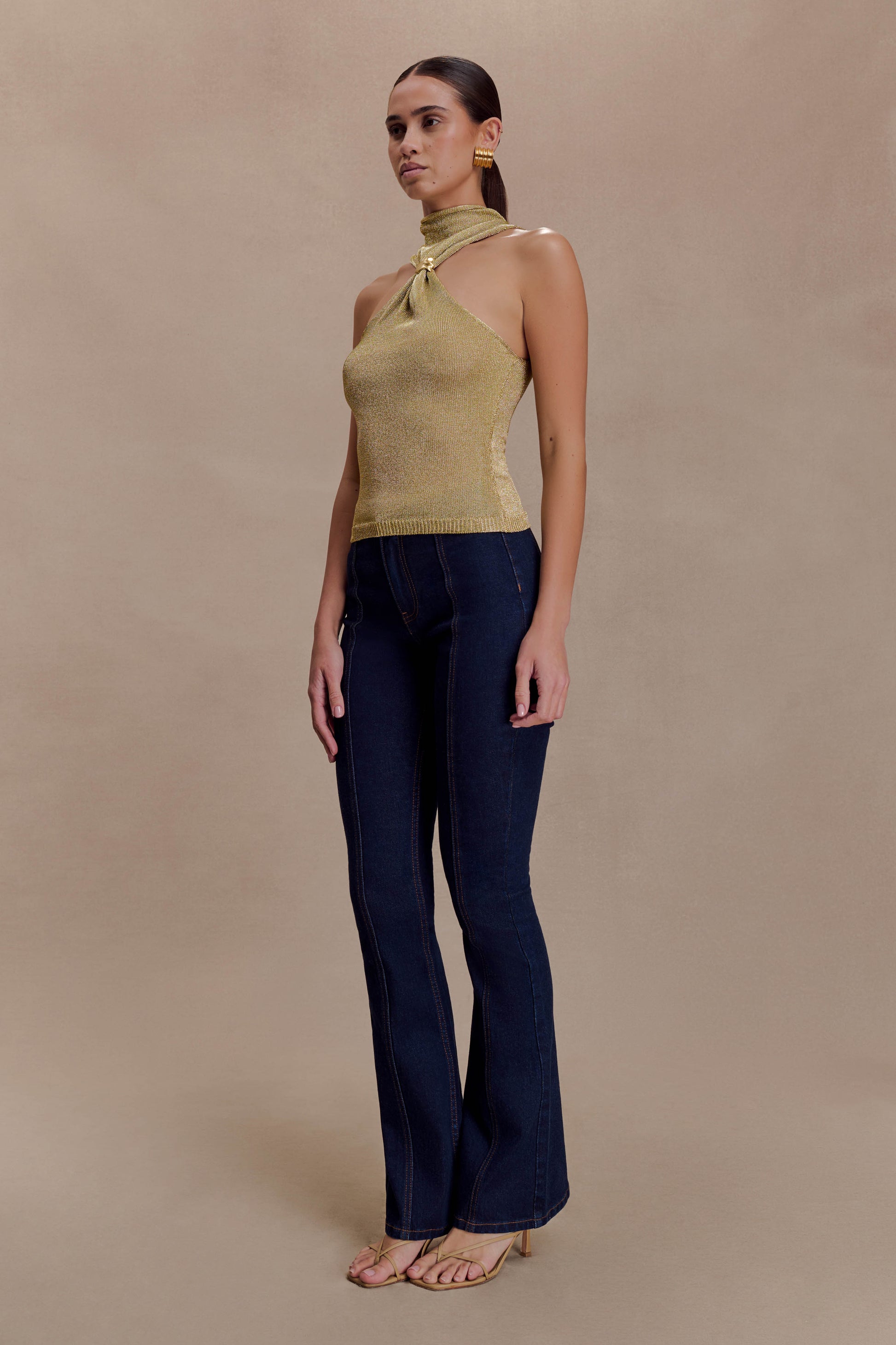 Nikki Lurex Top With Hardware - Gold #8
