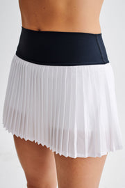 Denver Pleated Active Mini Skirt - Black/White