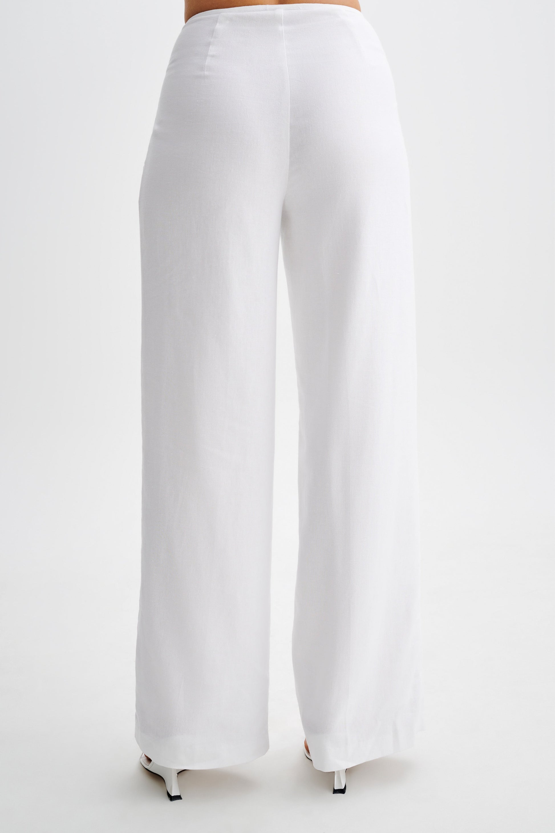 Adrina Straight Leg Linen Pant - White #3