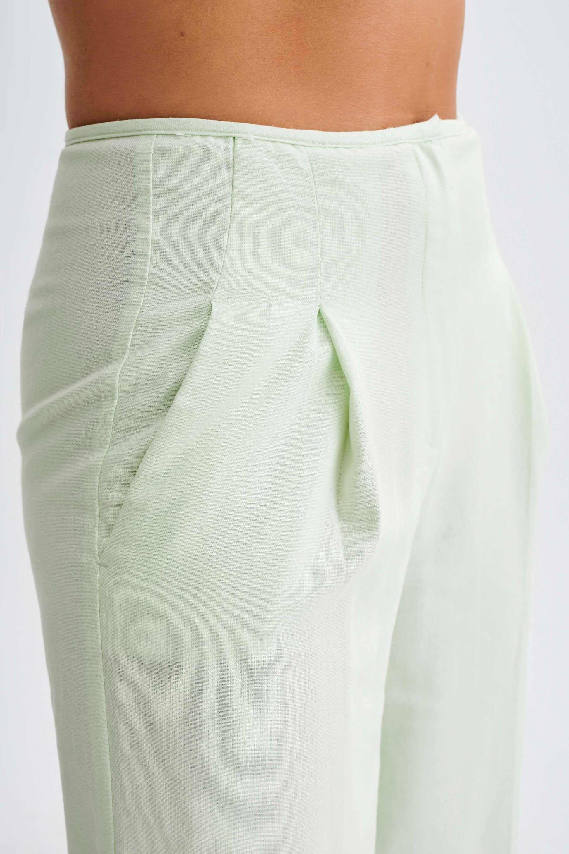 Adrina Straight Leg Linen Pant - Mint #5