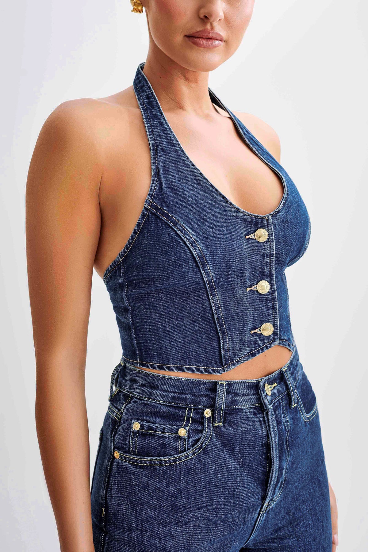 Kieryn Denim Vest - Dark Blue #3