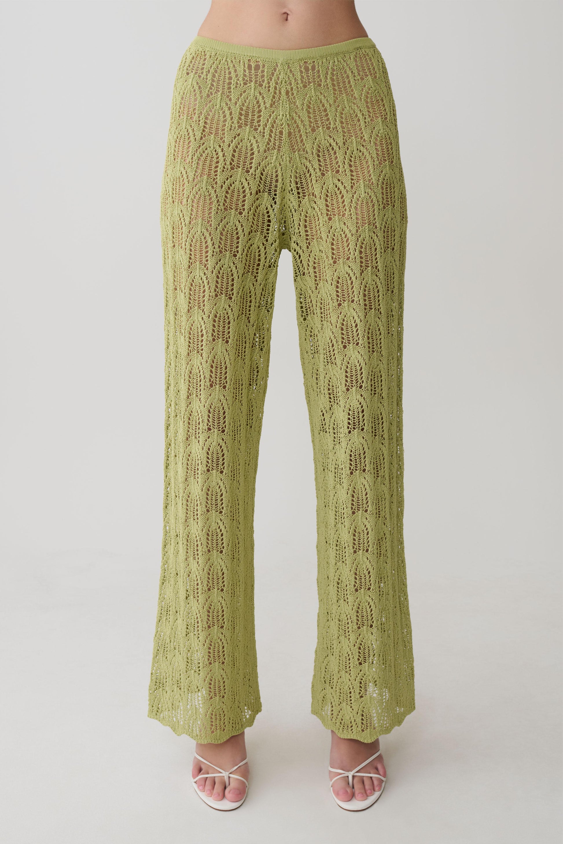 Glinda Crochet Pants - Light Olive #9