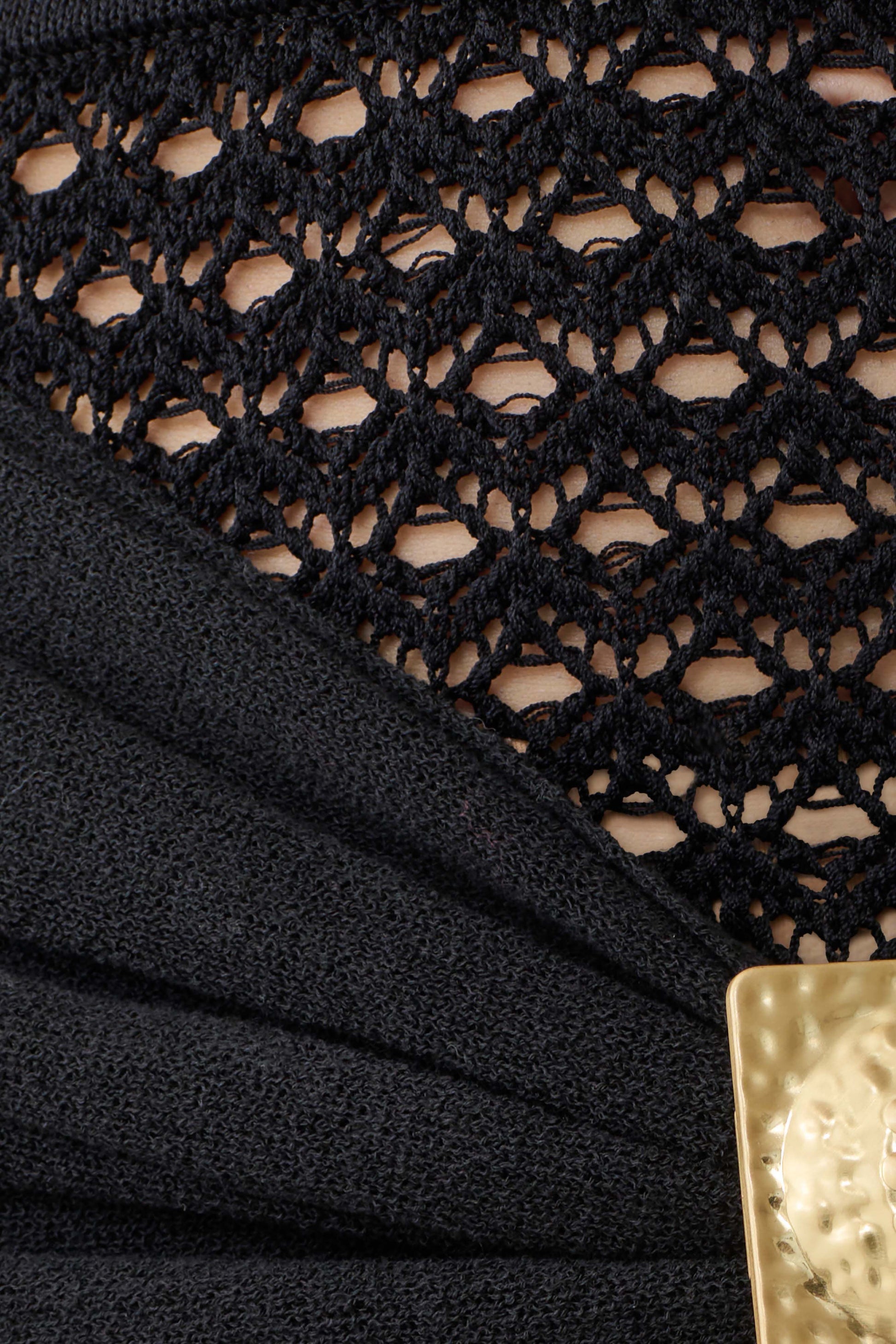 Mania Crochet Maxi Skirt With Hardware - Black #6