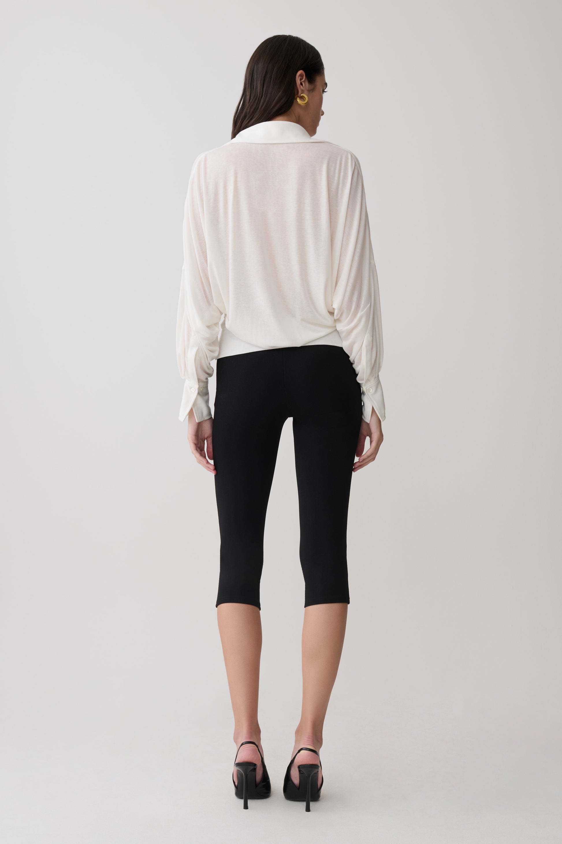 Berkley Draped Long Sleeve Shirt - White #5