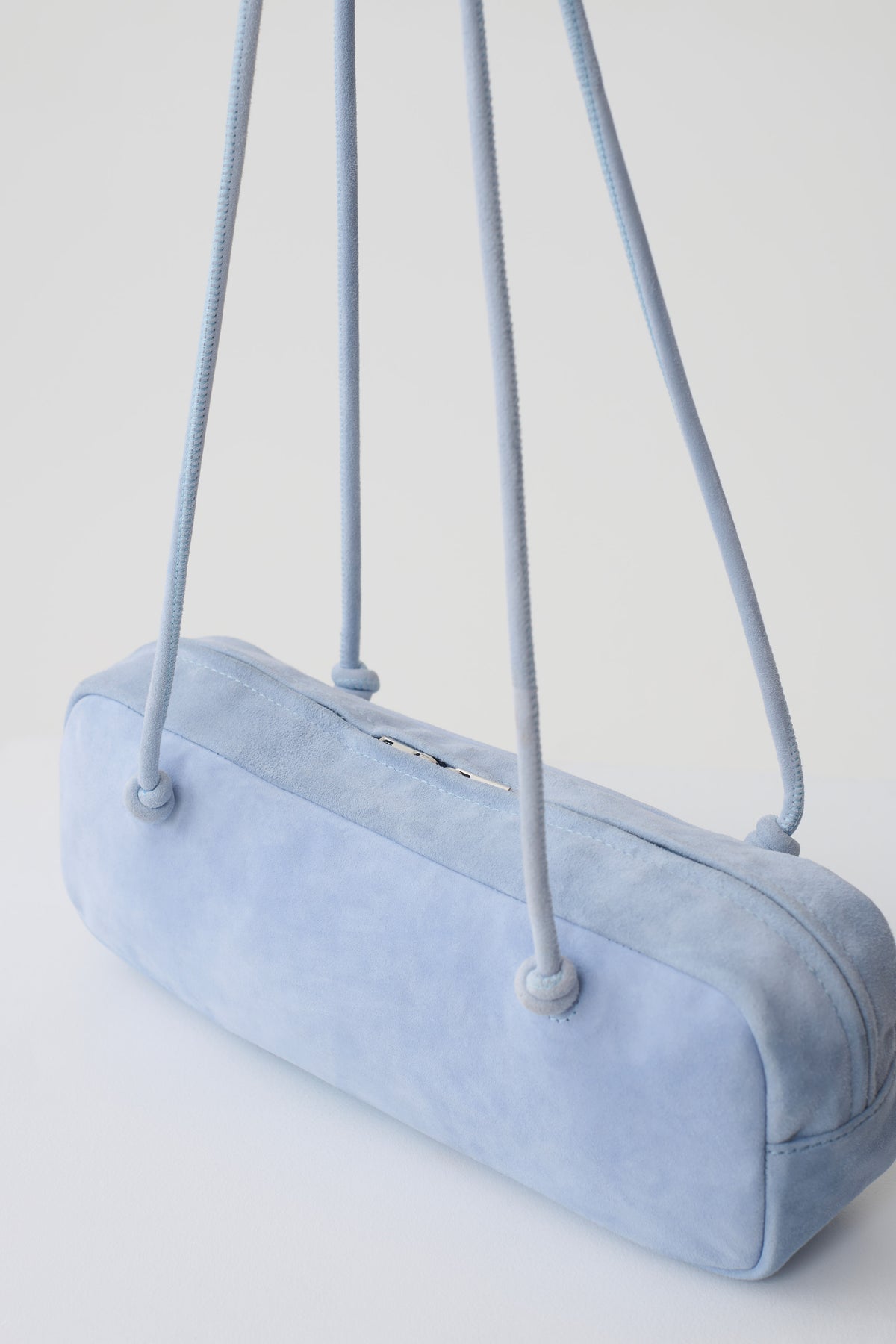 Mia Barrel Bag - Pale Blue Suede #5