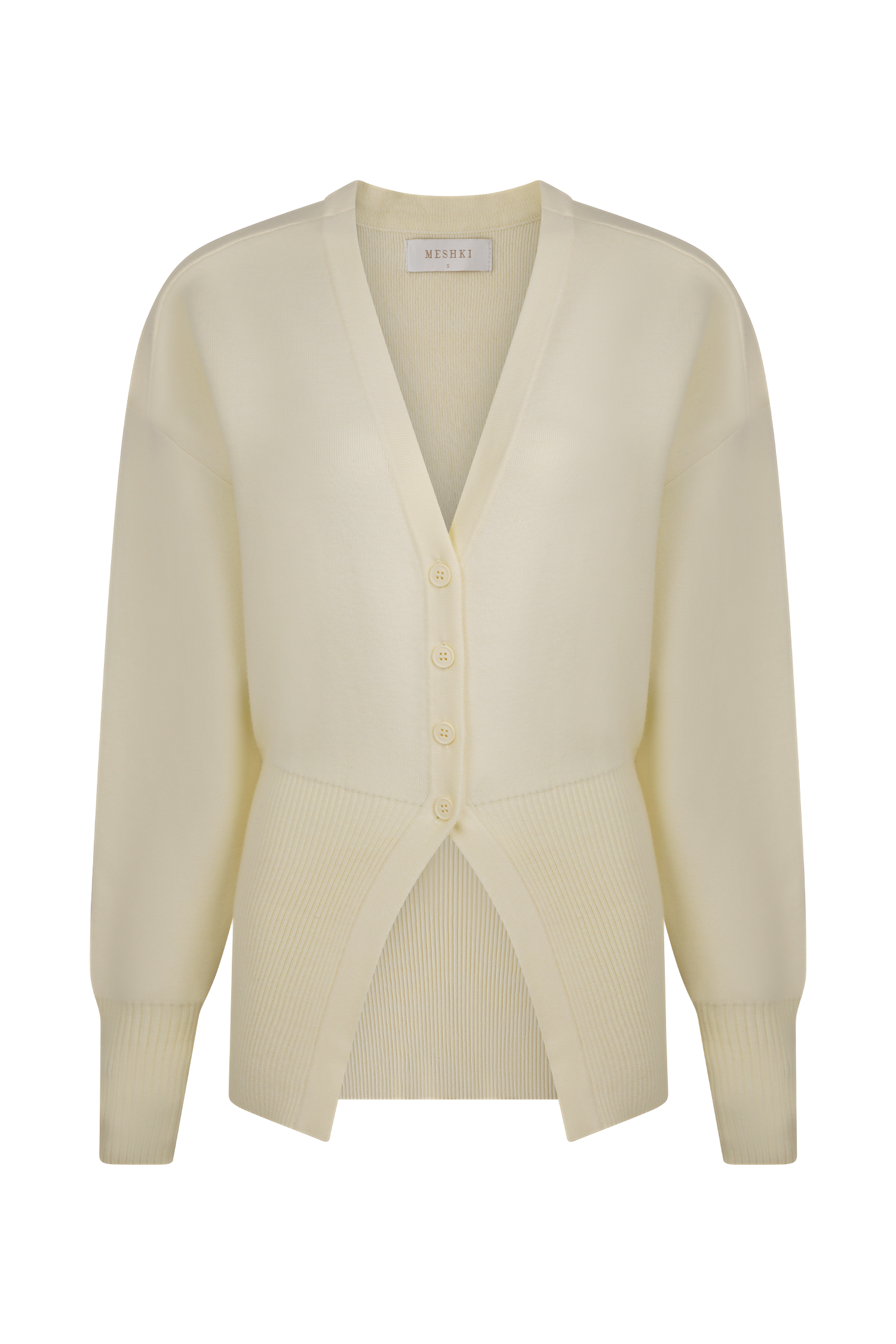 Alexia Buttoned Oversized Cardigan - Ivory | MESHKI