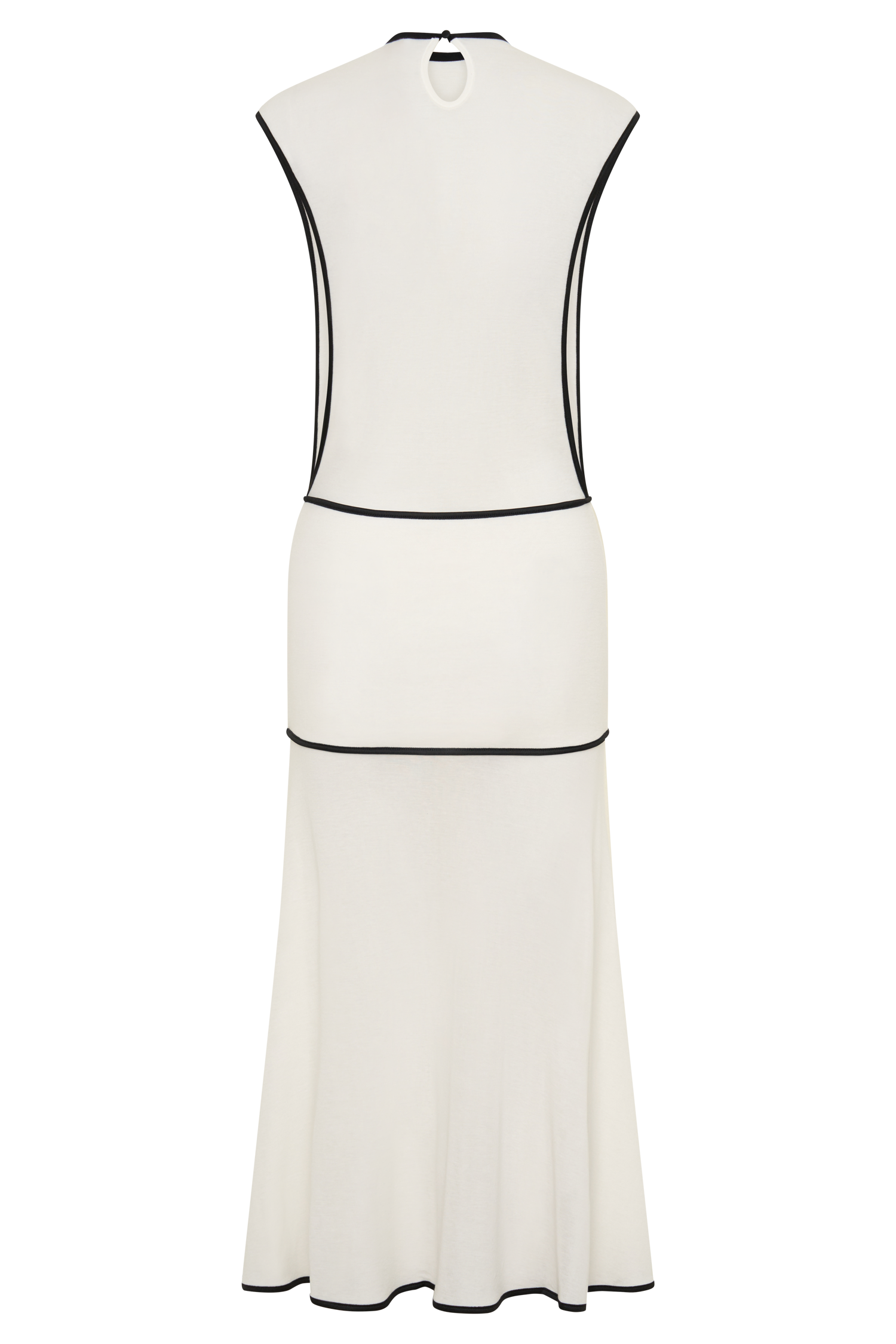 Aris Sleeveless Sheer Maxi Dress - Black/White #7