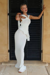 Caprice Halter Knit Maxi Dress - White