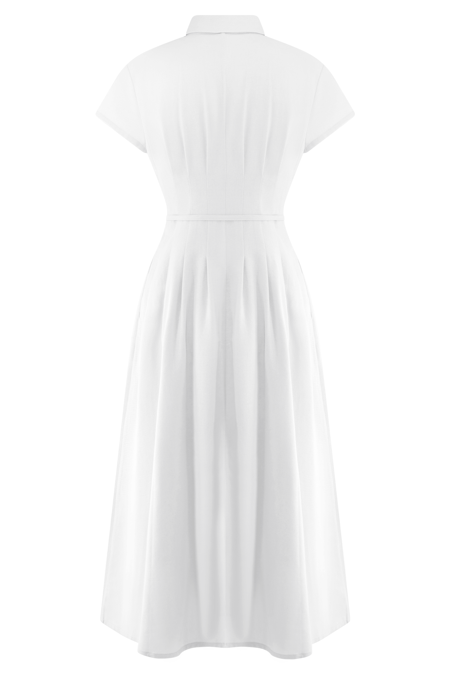 Aysha Buttoned Linen Midi Dress White MESHKI