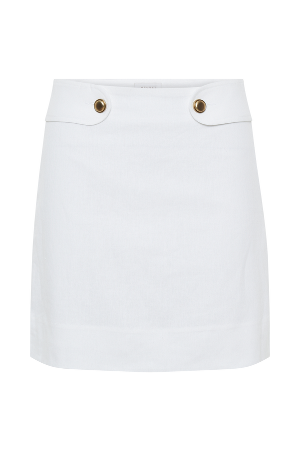 Marquette Linen Mini Skirt - White