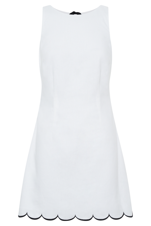 Sofiane Scalloped Linen Mini Dress - Ivory