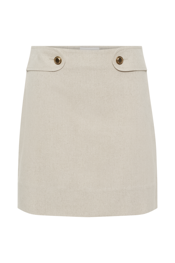 Marquette Linen Mini Skirt - Natural