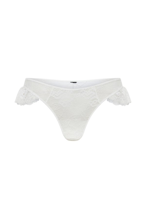 Mireille Lace Frill Brief - White