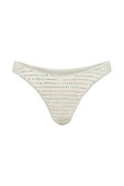 Verity Embellished Knit Bikini Bottom - Buttercream