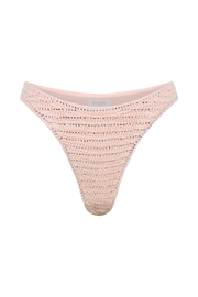 Verity Embellished Knit Bikini Bottom - Candy Pink