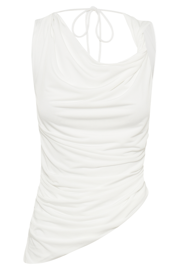Prianyka Slinky Sleeveless Top - White