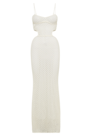 Nerida Knit Cut Out Maxi Dress - Ivory