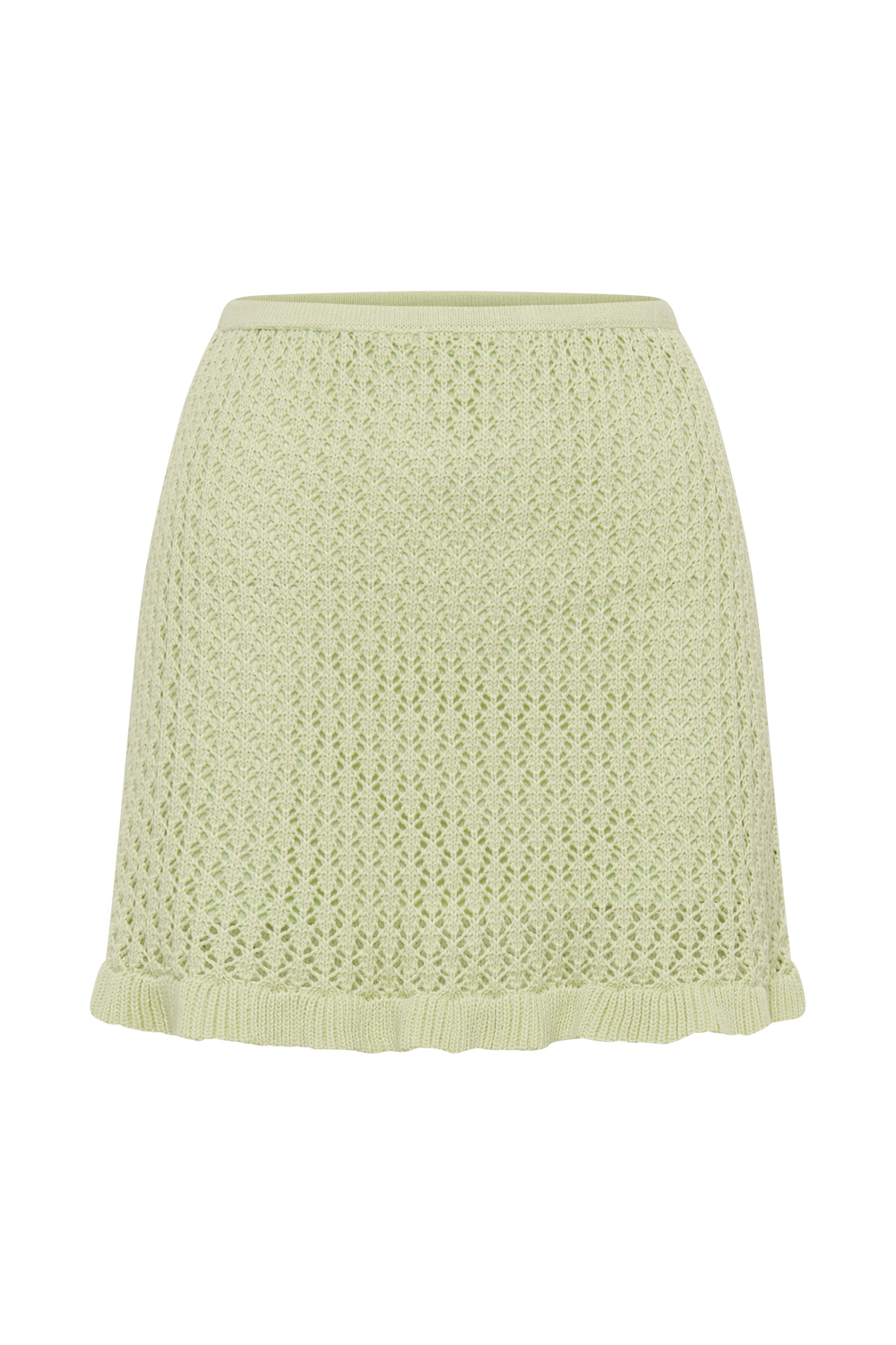 Serina A-Line Knit Mini Skirt - Seafoam Green