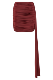 Wren Slinky Mini Skirt - Cherry Red