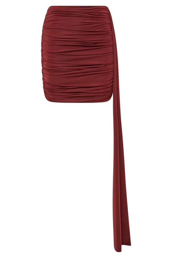 Wren Slinky Mini Skirt - Cherry Red